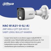DAHUA 5MP 3.6MM 30M IR DUAL LIGHT BULLET HD-CVI KAMERA
 HA-HAC-B1A51P-U-IL-A